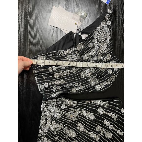 NWT Stunning Mac Duggal Beaded One Shoulder Open Waist Formal/Cocktail Gown - Picture 5 of 10